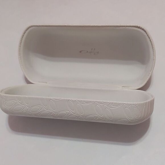 Oakley White Logo Embossed Faux Leather Sunglasses Hard Case - Picture 2 of 9